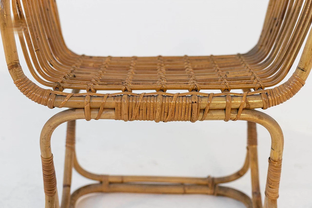 Bamboo and rattan footstool, 1950s 1399476