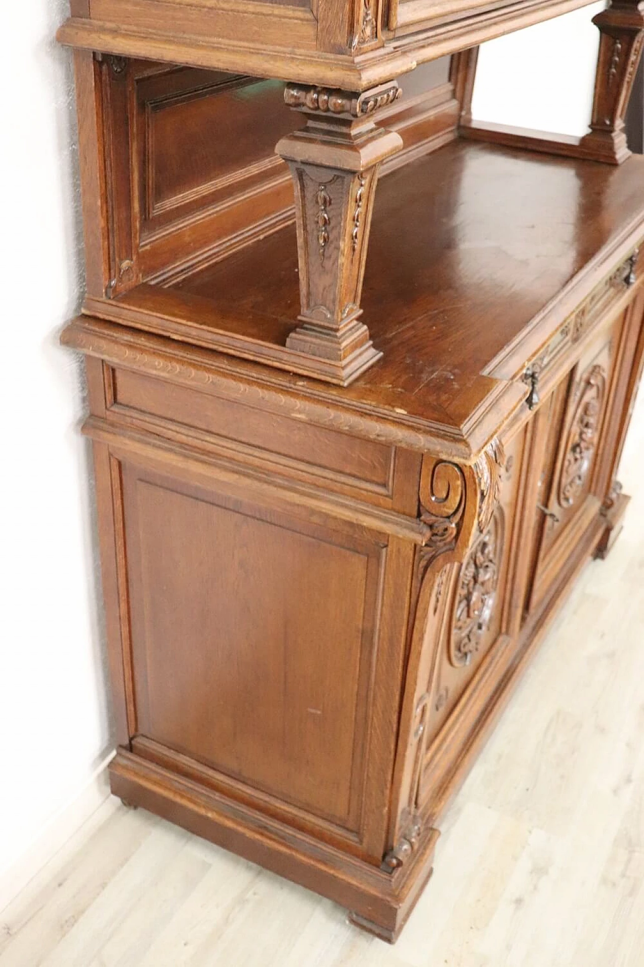 Carved solid oak sideboard, 19th century 1399487