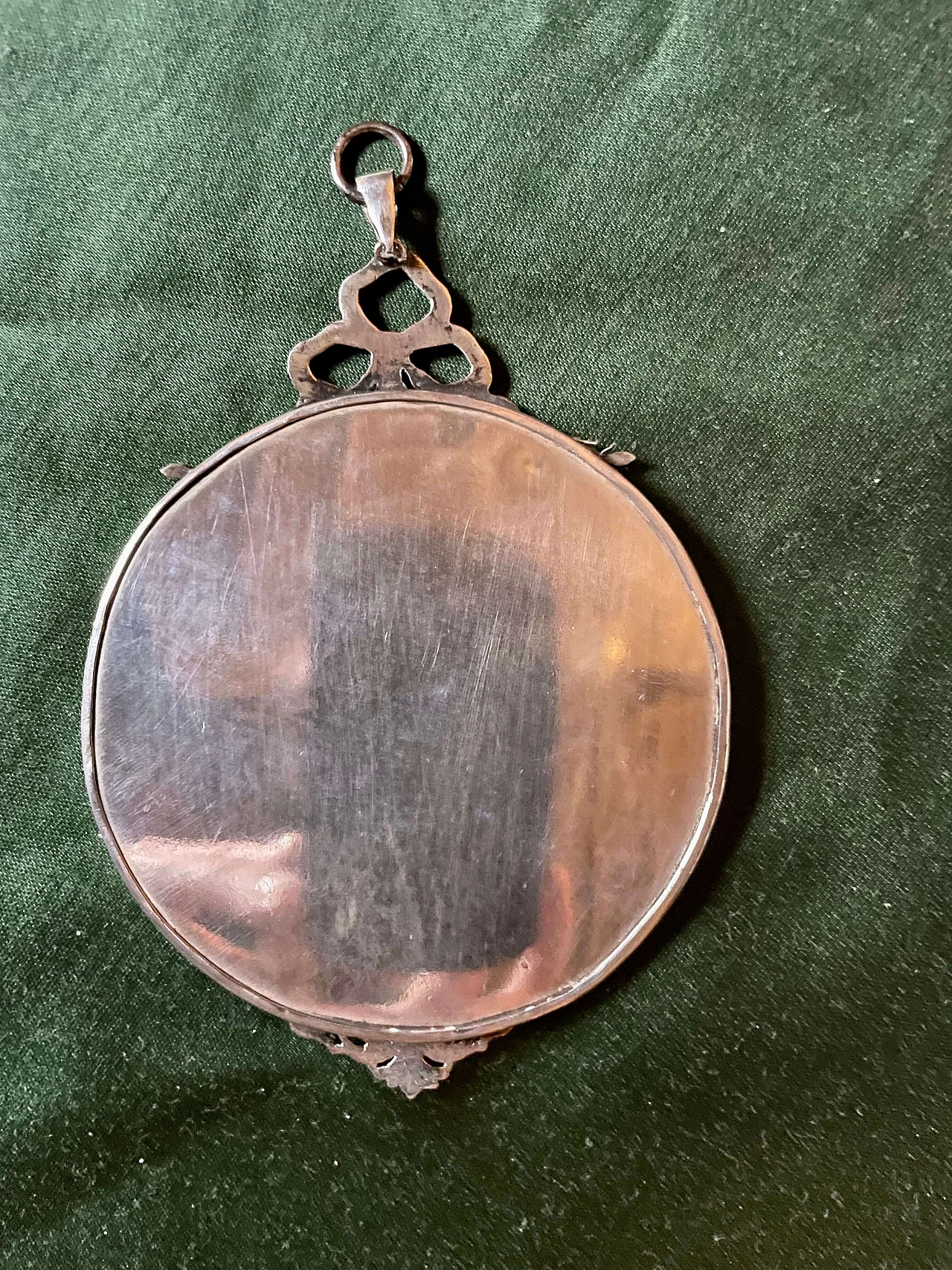 Miniatura con scorcio di città in cornice d' argento, del '800 1399519