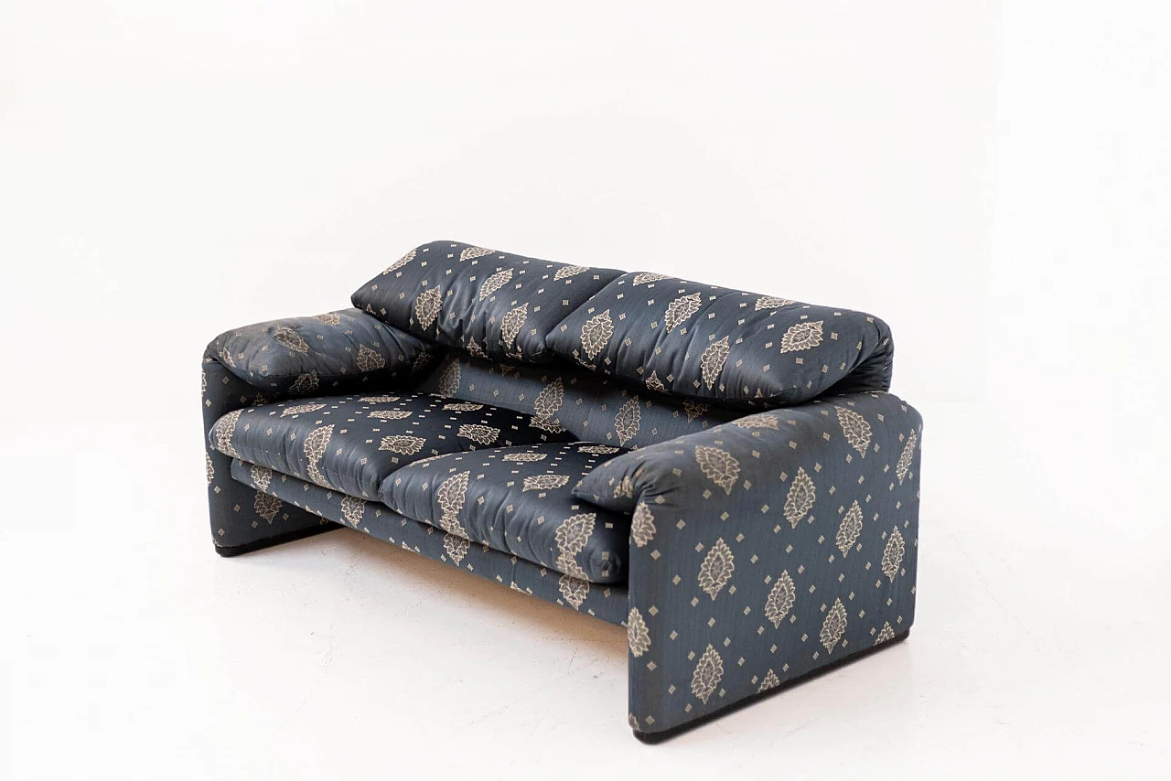 Maralunga blue fabric sofa by Magistretti for Cassina, 1970s 1400271