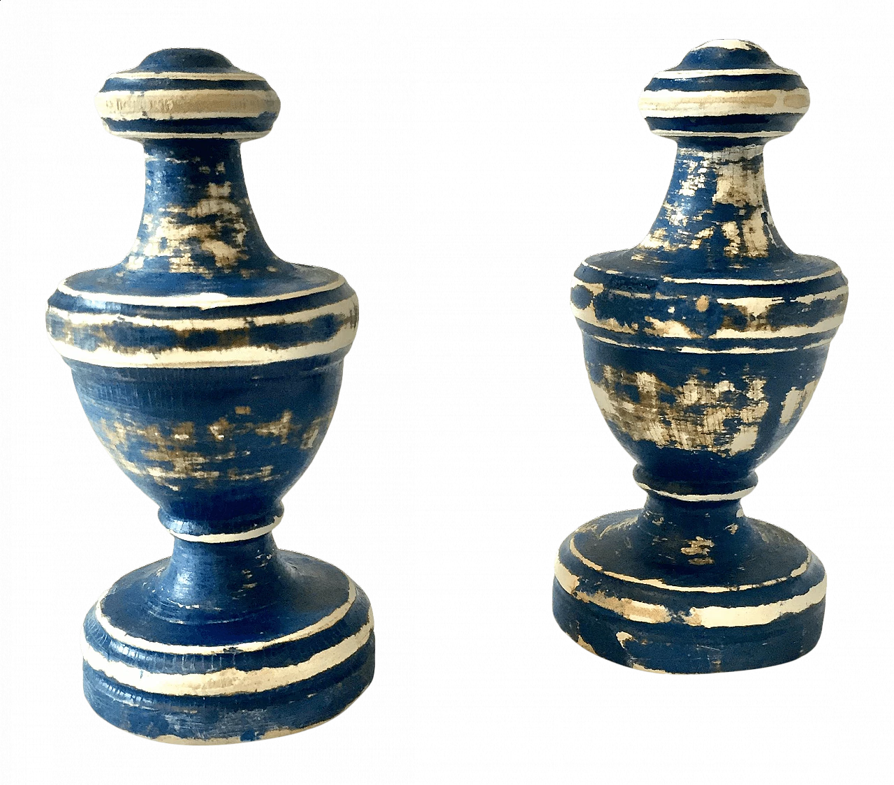 Pair of bases in hand-carved and lacquered wood, 19th century 1400613