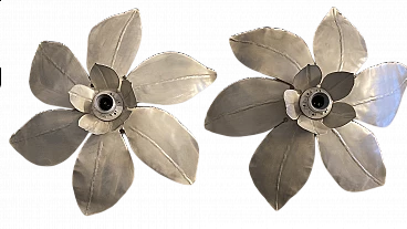 Coppia di lampade da soffitto a Magnolia di Rino Baglini, anni '80