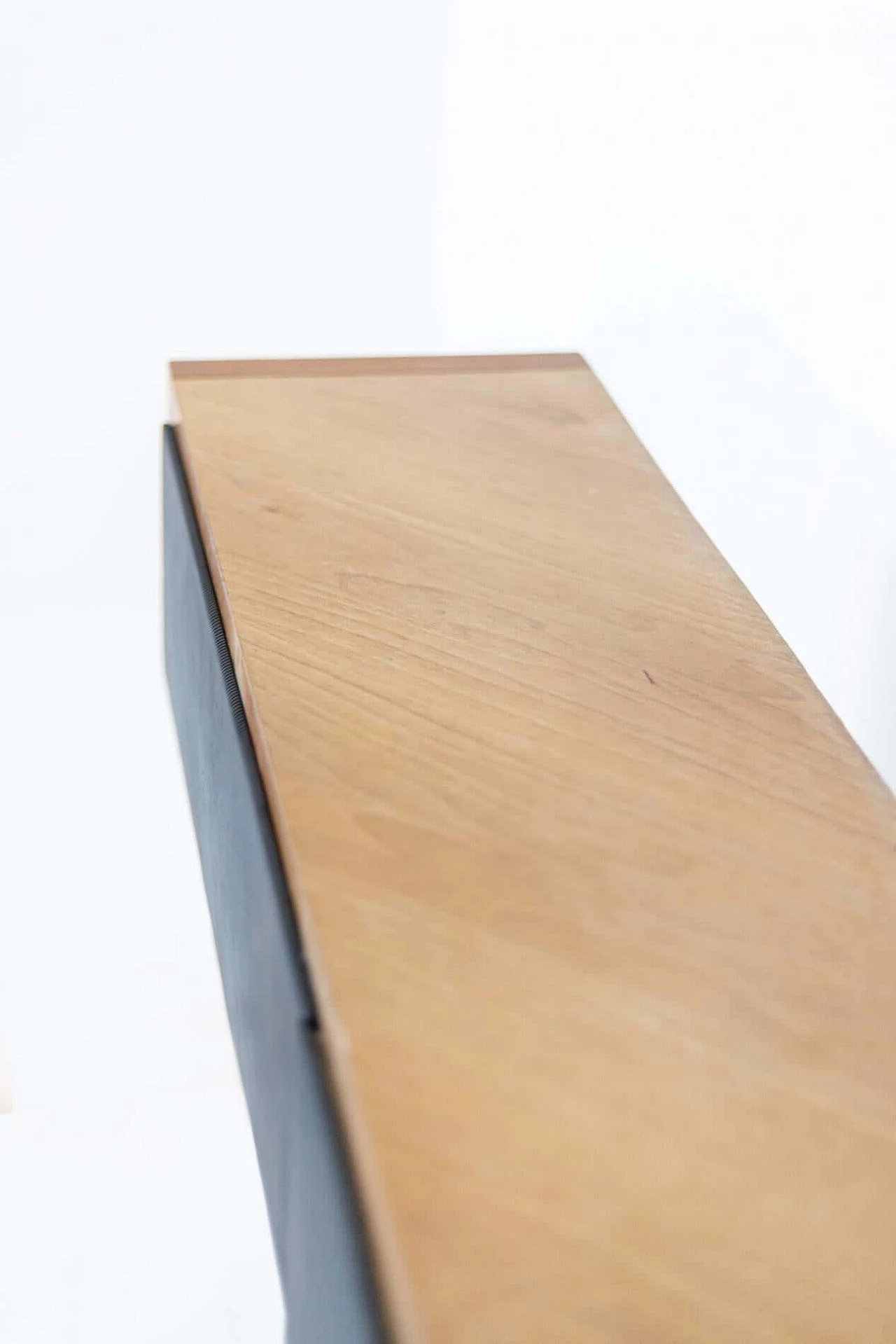 Consolle da parete attribuita a Melchiorre Bega in noce e tessuto blu, anni '50 1400818