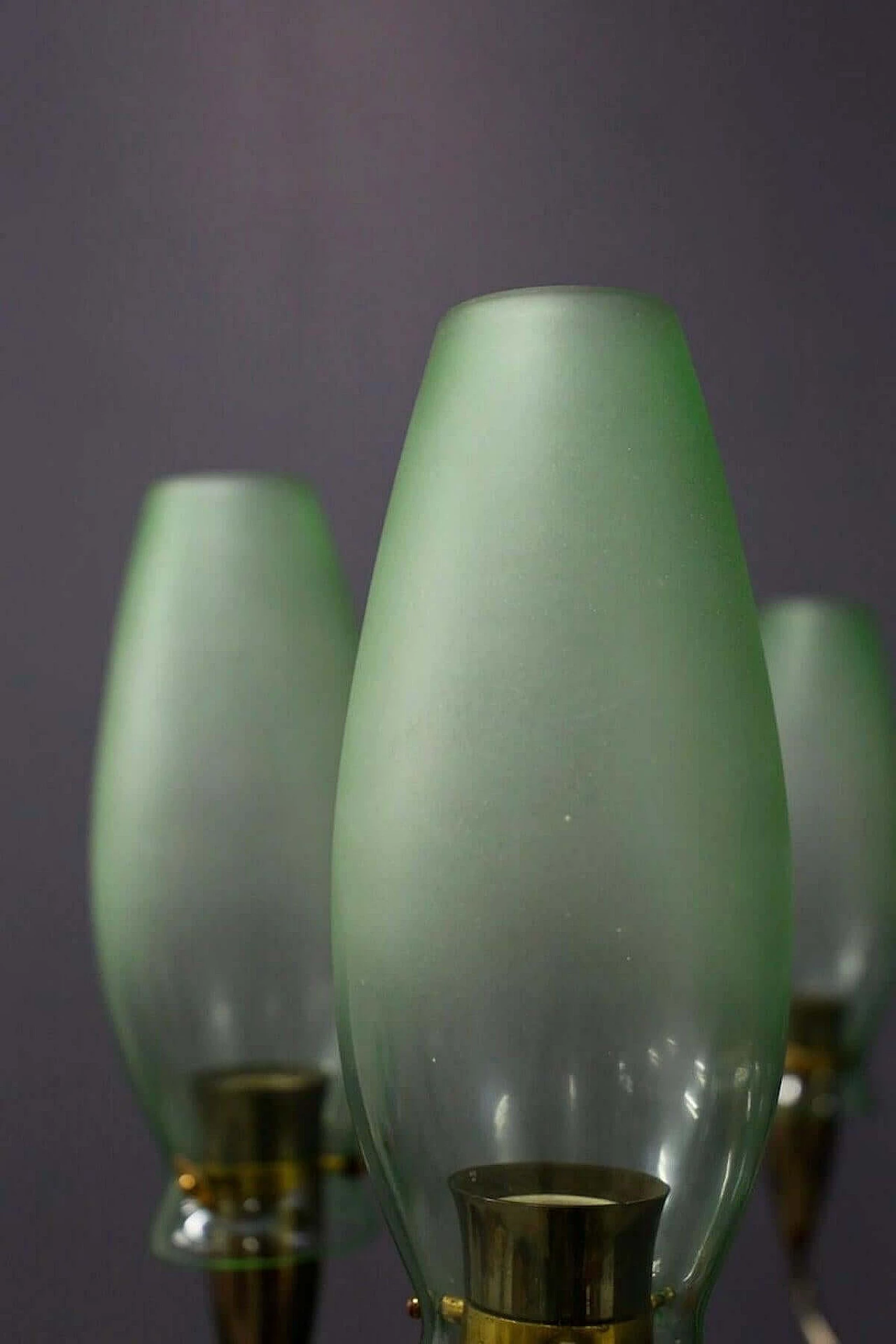 6 light brass and Murano glass chandelier, 1950s 1400843