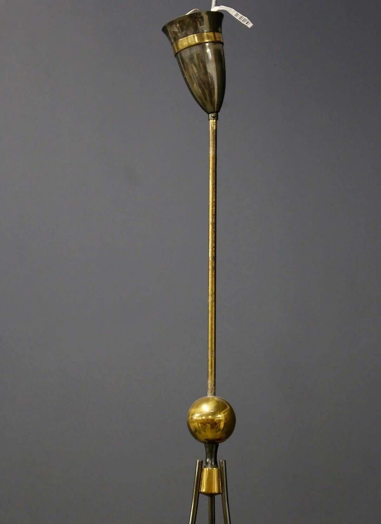 6 light brass and Murano glass chandelier, 1950s 1400845