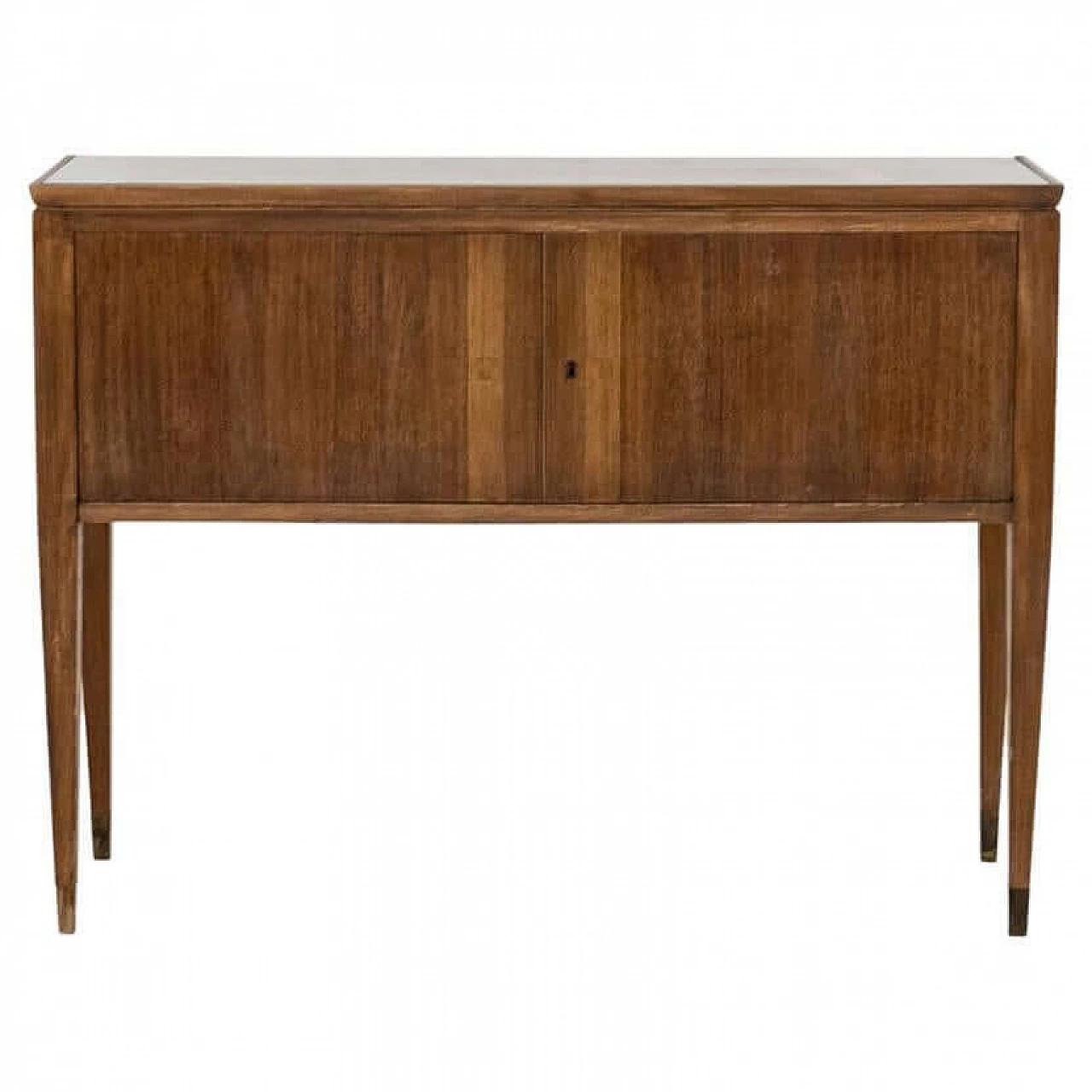 Console attributed to Gio Ponti in wood and brass, 1950s 1400875