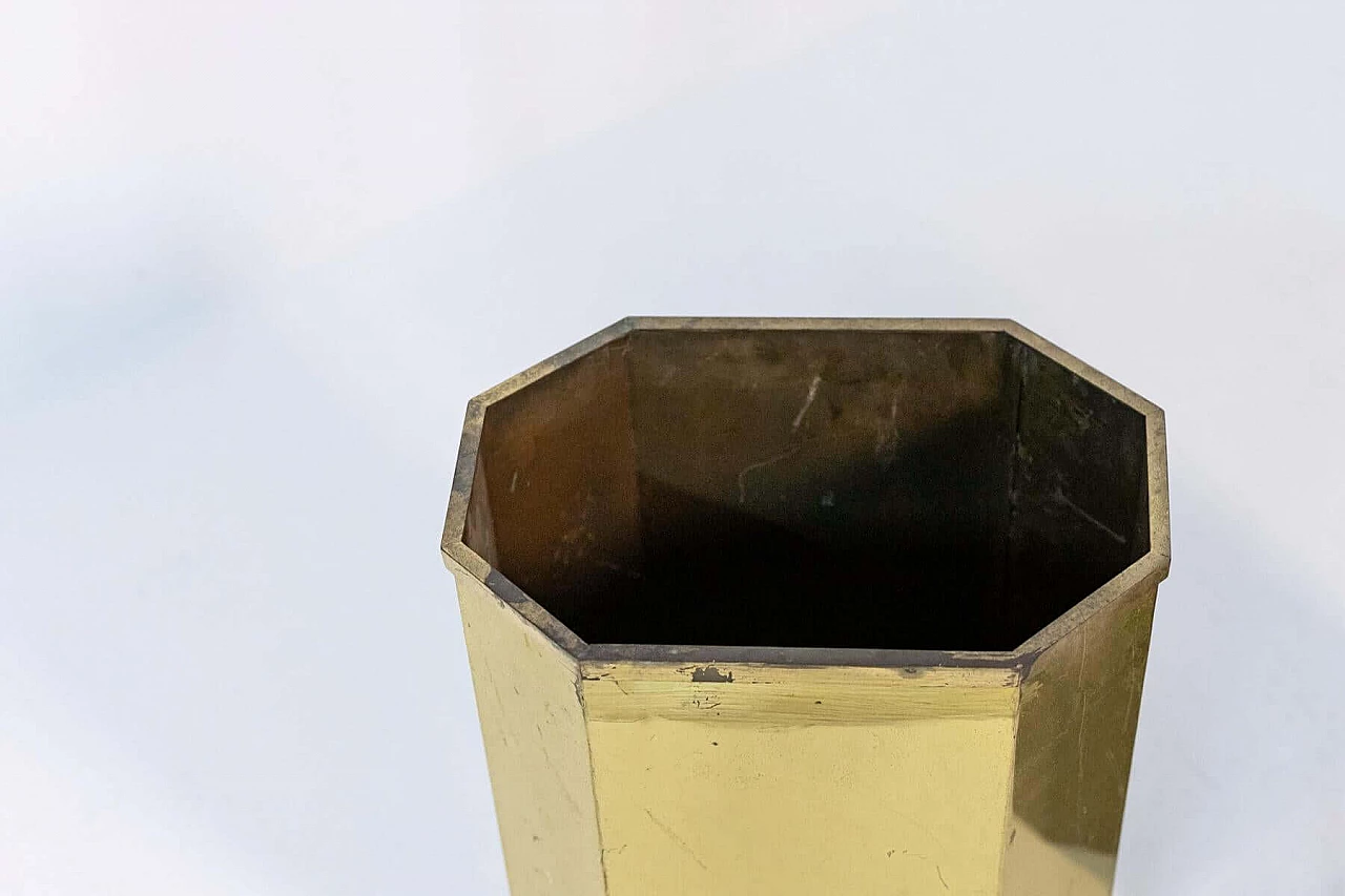 Pair of octagonal brass umbrella stands, 1950s 1400906