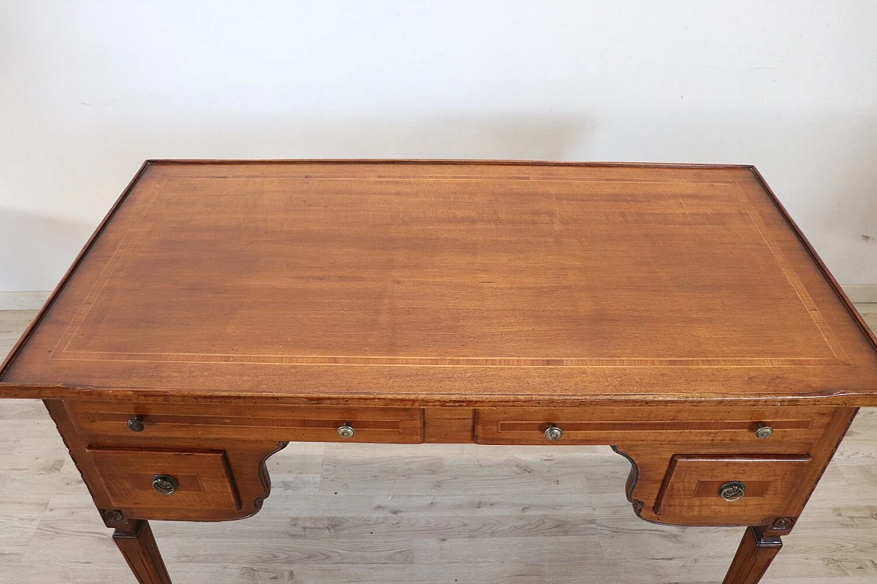 Louis XVI style writing desk in inlaid walnut, '900 1400953