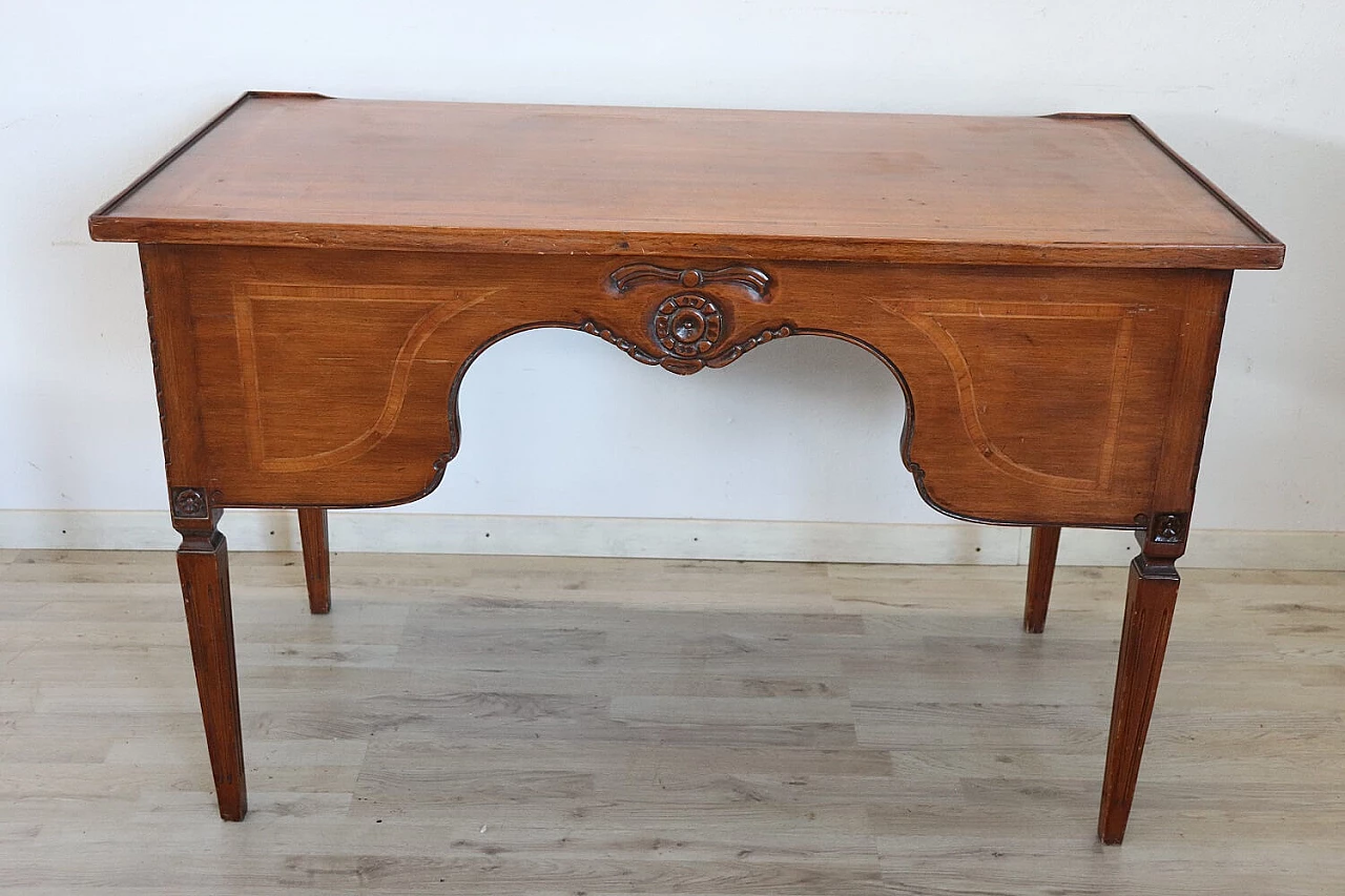 Louis XVI style writing desk in inlaid walnut, '900 1400956