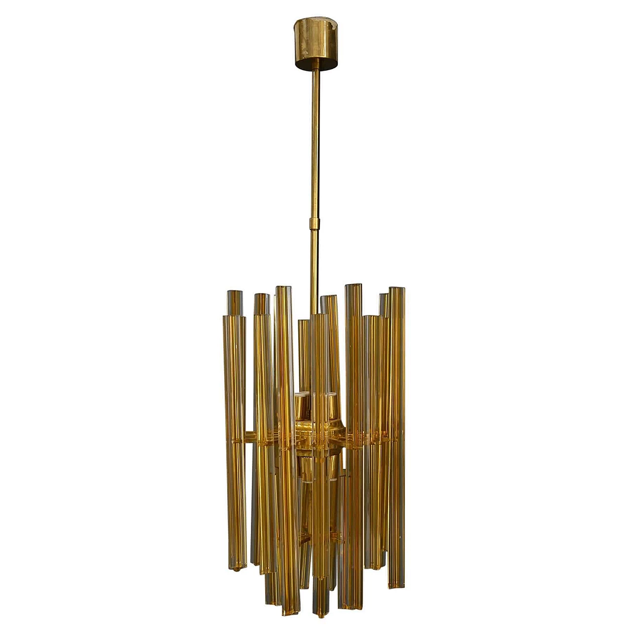Gilded glass and brass chandelier by Venini, 1950s 1402454