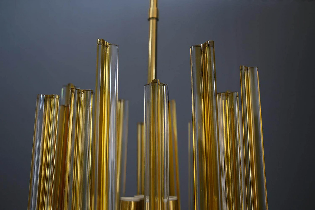 Gilded glass and brass chandelier by Venini, 1950s 1402456