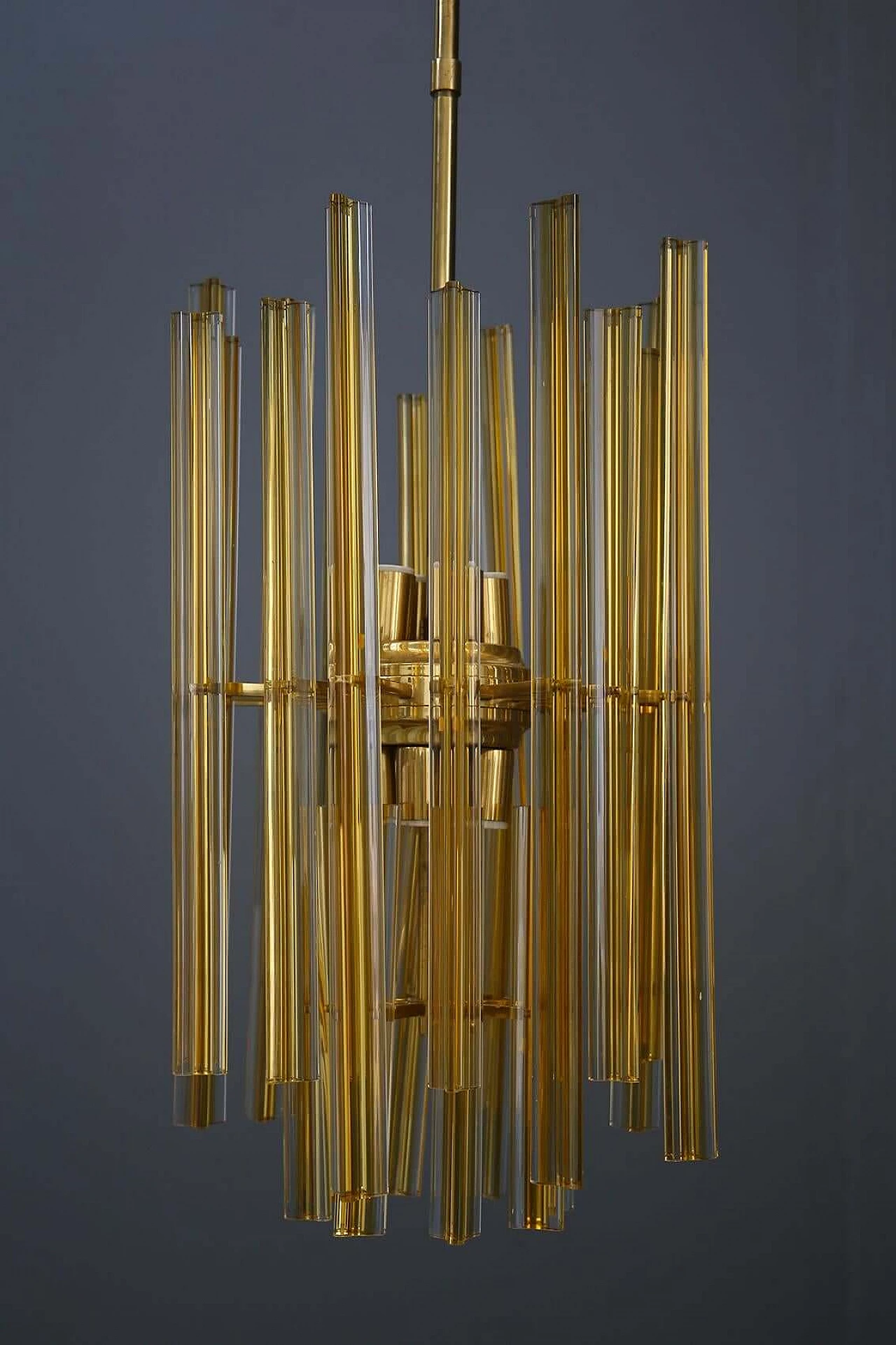 Gilded glass and brass chandelier by Venini, 1950s 1402460