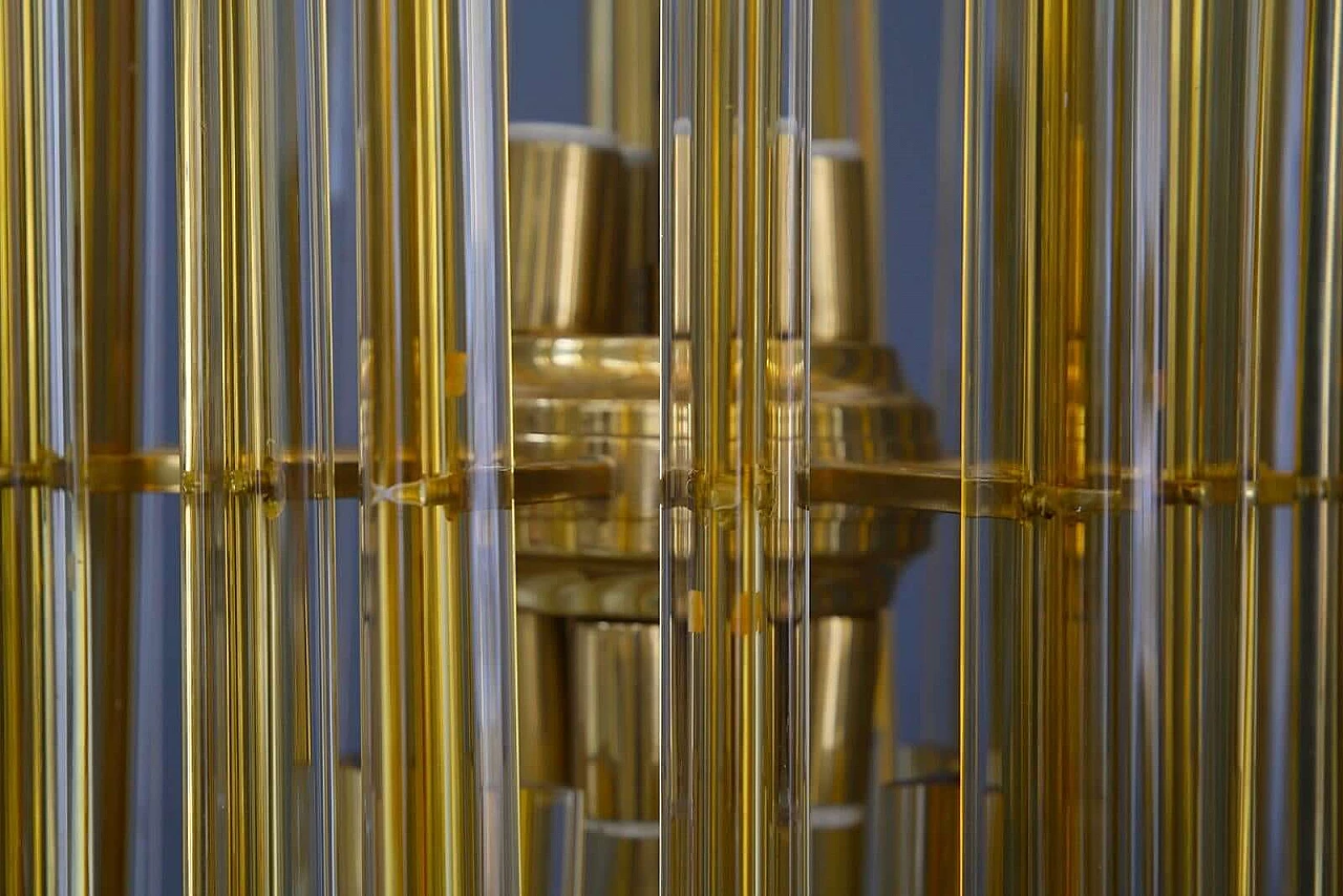 Gilded glass and brass chandelier by Venini, 1950s 1402464