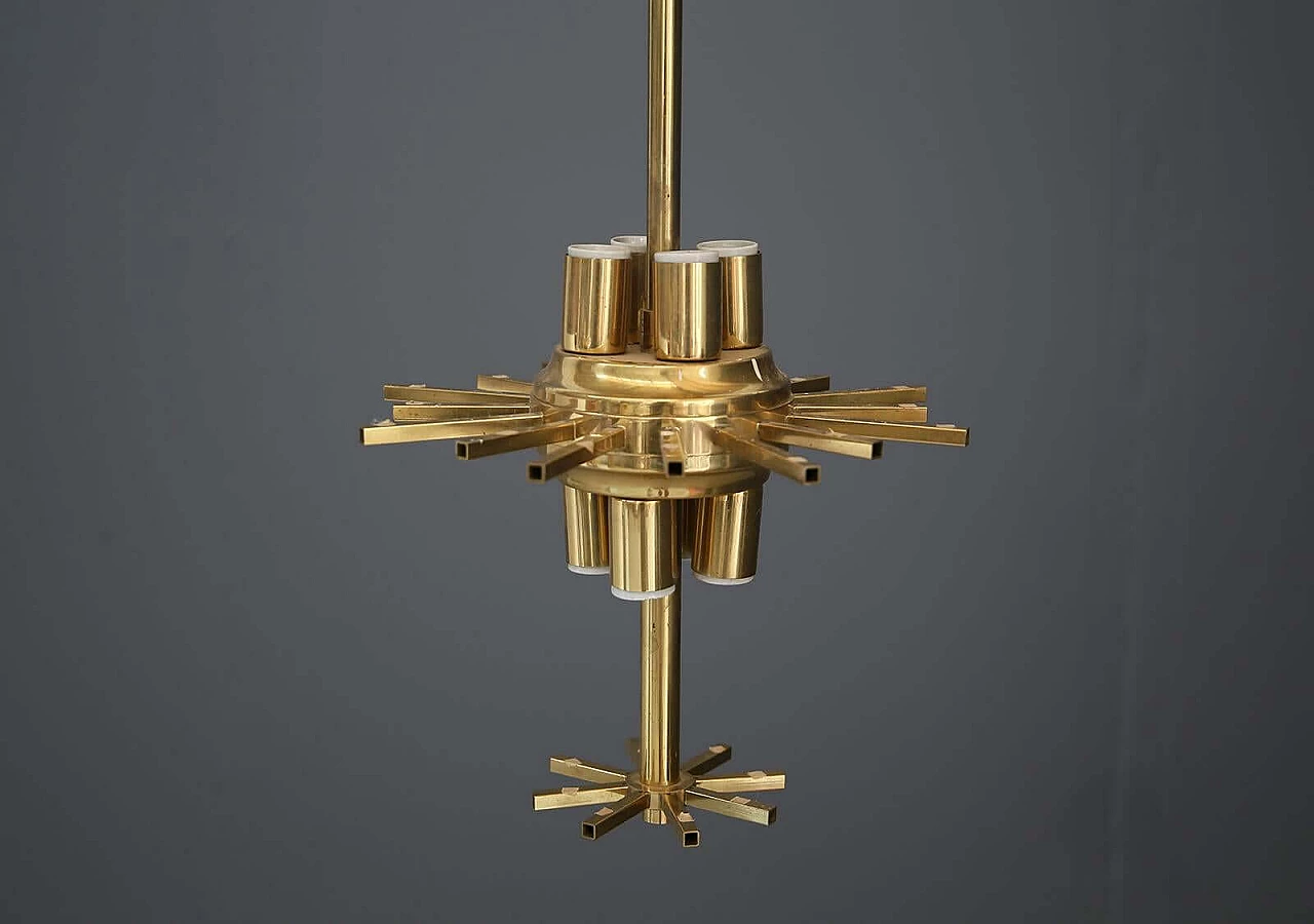 Gilded glass and brass chandelier by Venini, 1950s 1402465
