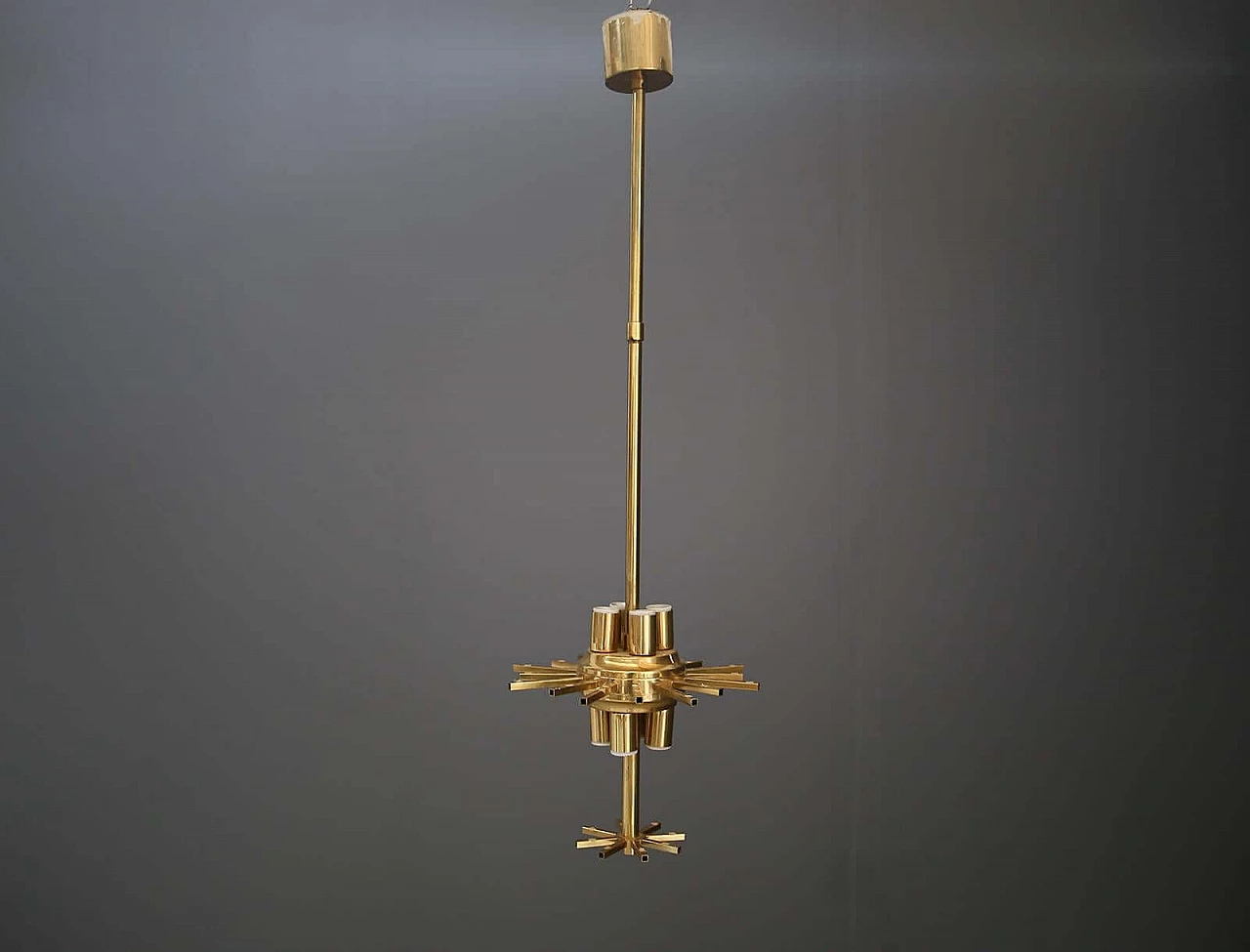 Gilded glass and brass chandelier by Venini, 1950s 1402467