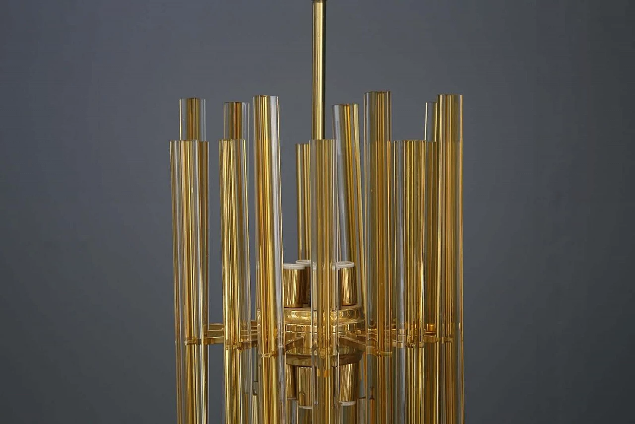 Gilded glass and brass chandelier by Venini, 1950s 1402468