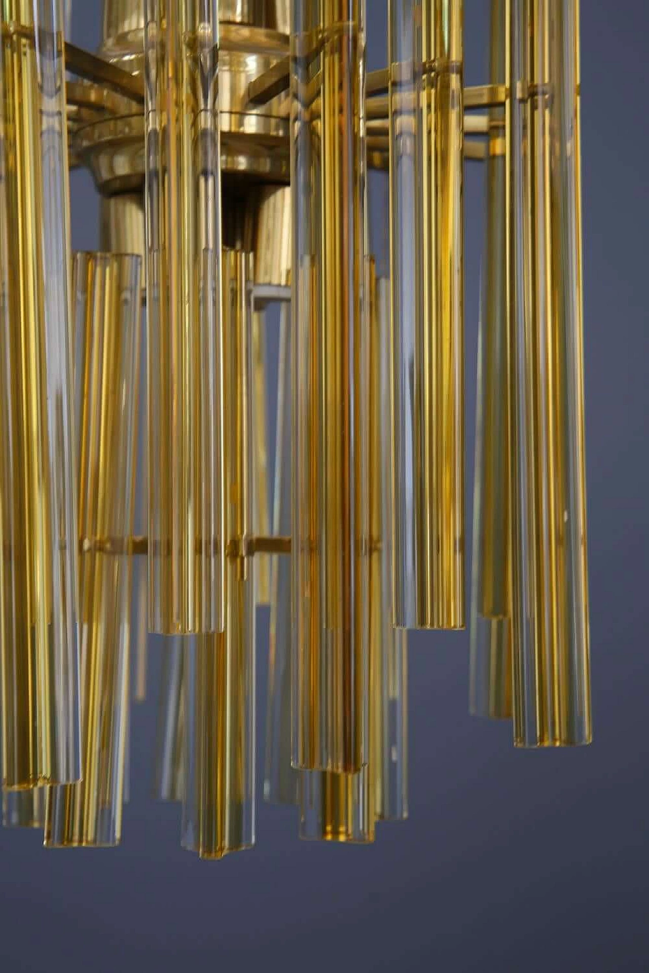 Gilded glass and brass chandelier by Venini, 1950s 1402471