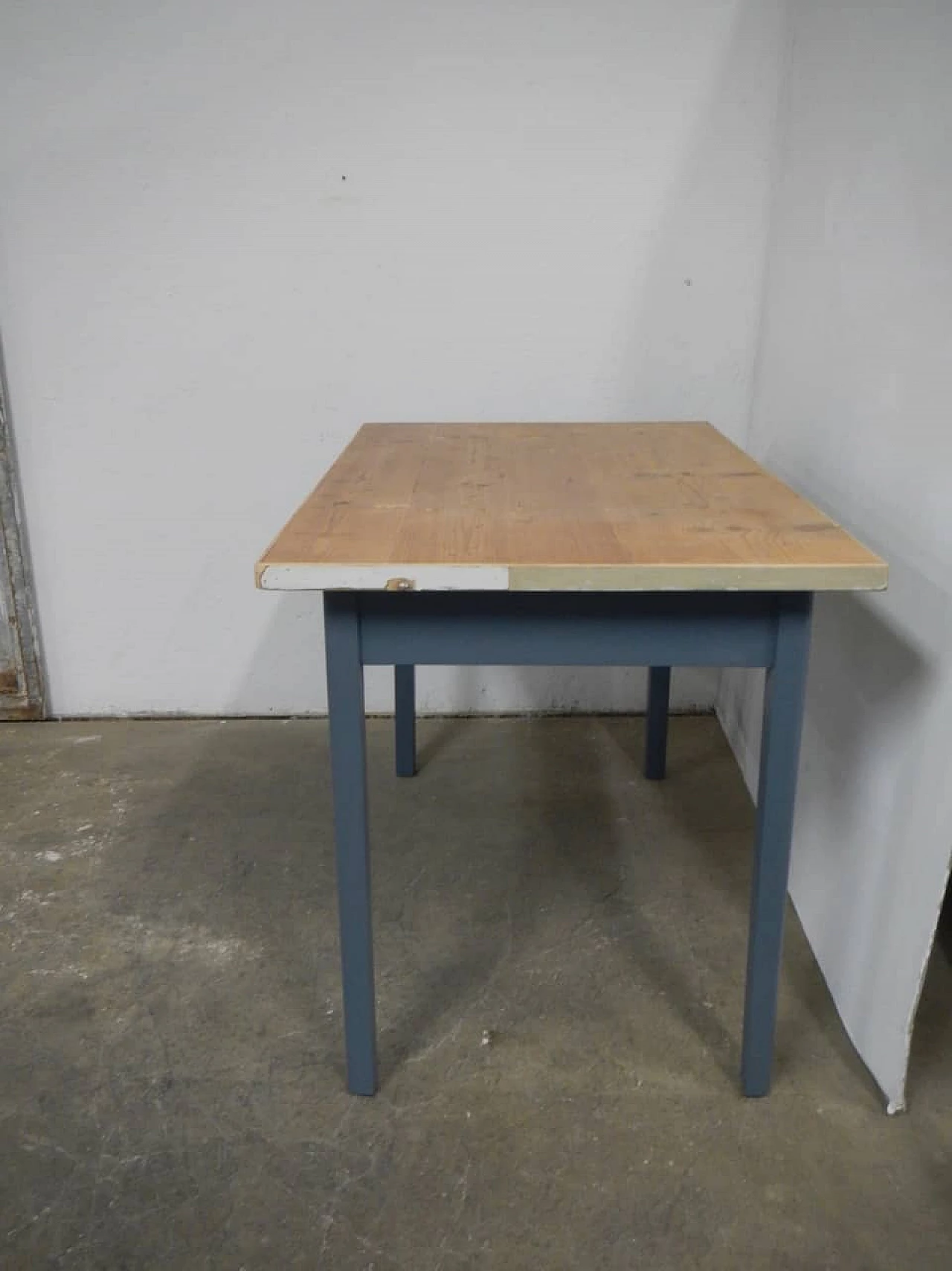 Blue fir table with glass knob, 1960s 1402648