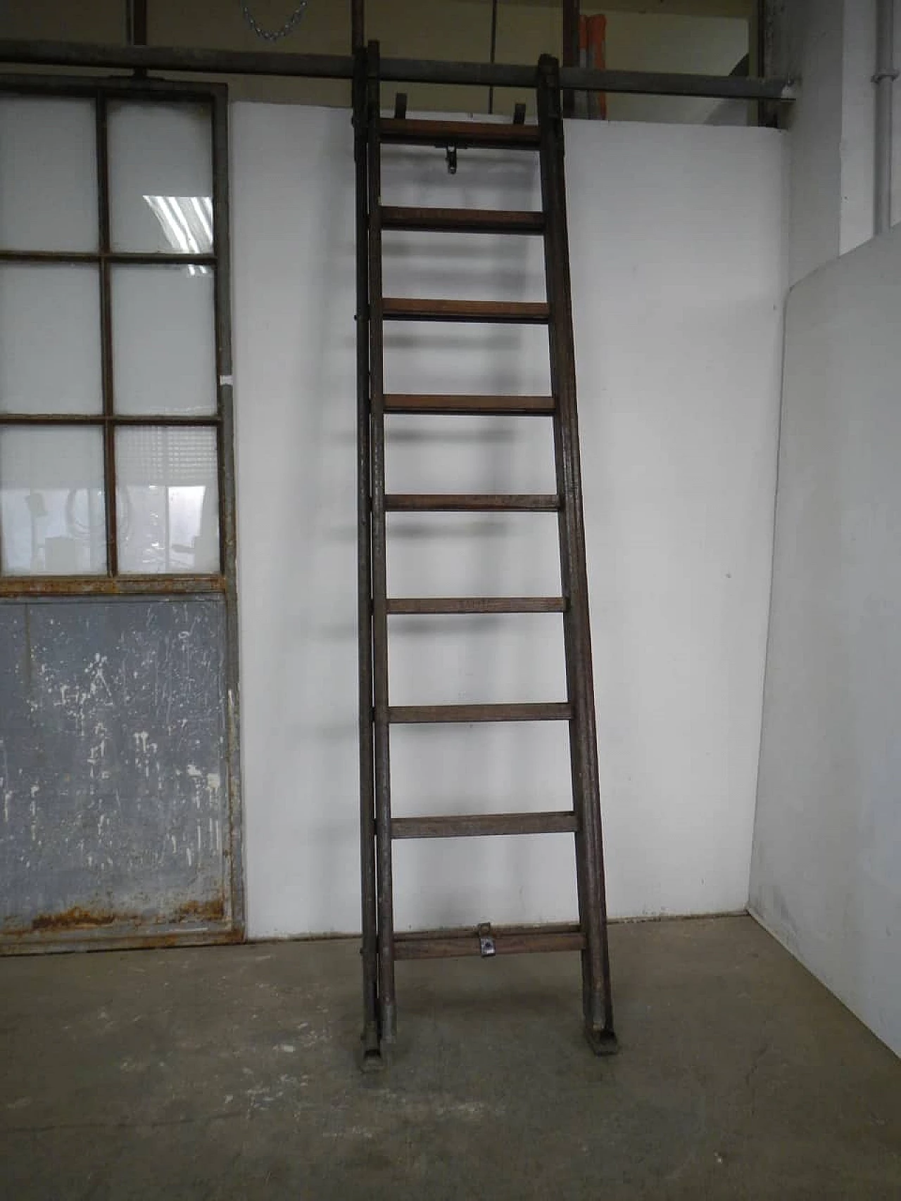 Extendable wooden and iron staircase, 1960s 1402700