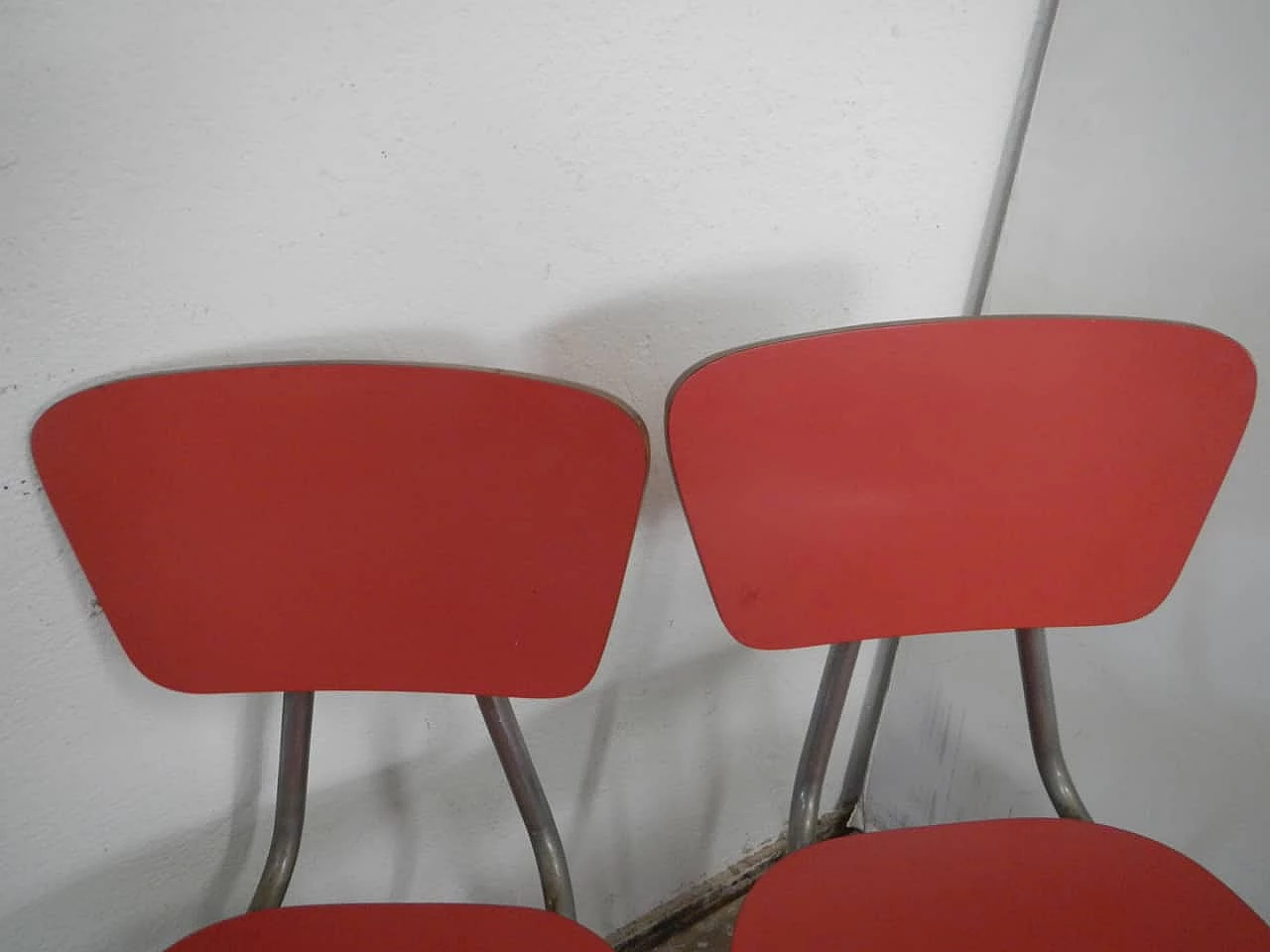 4 Chairs in red Formica, 1960s 1402792