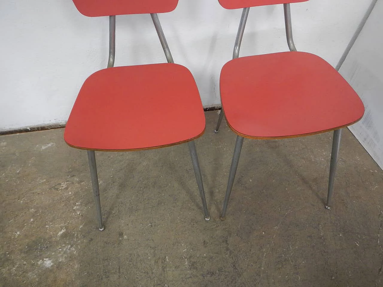 4 Chairs in red Formica, 1960s 1402793