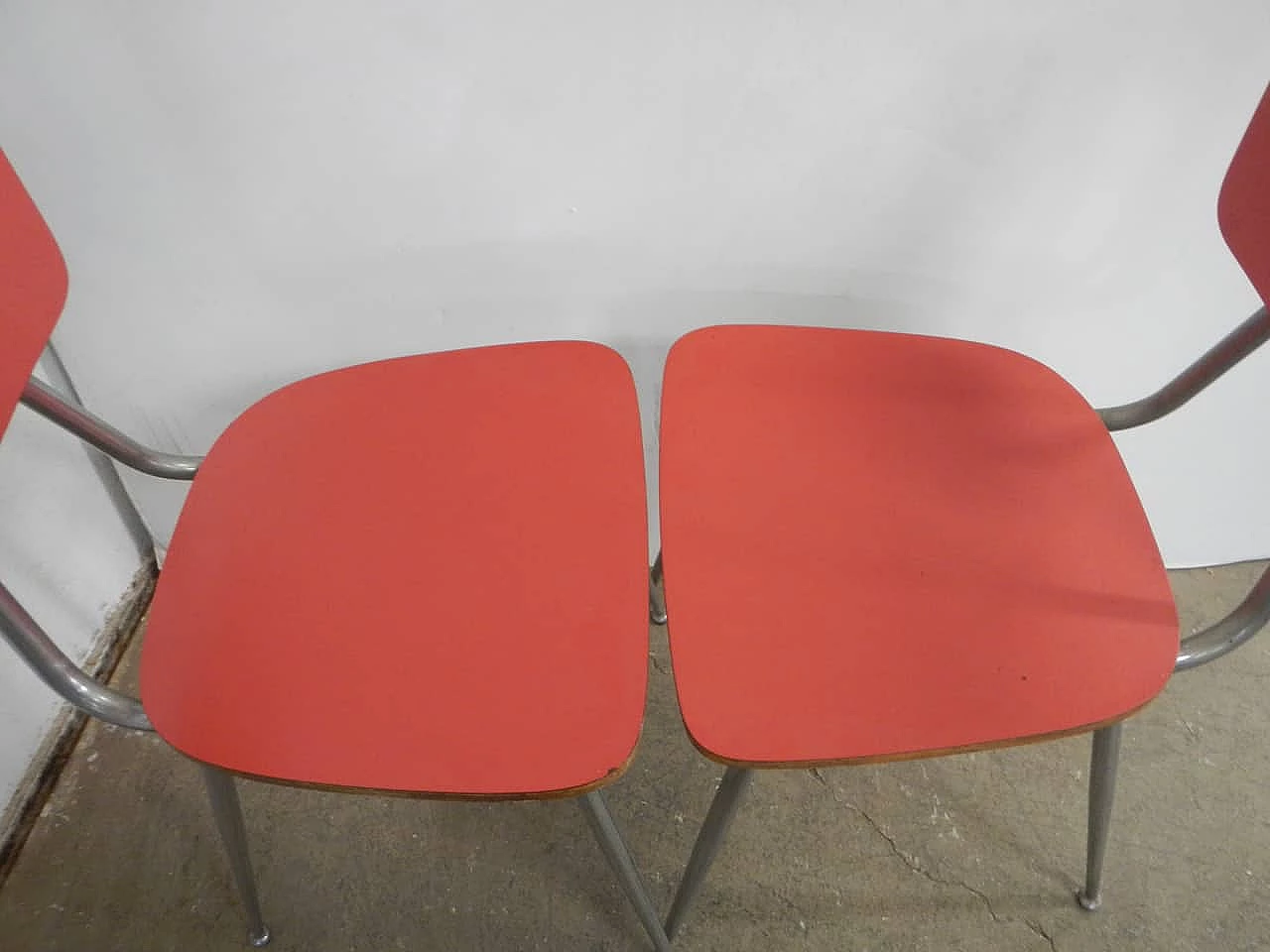 4 Chairs in red Formica, 1960s 1402794