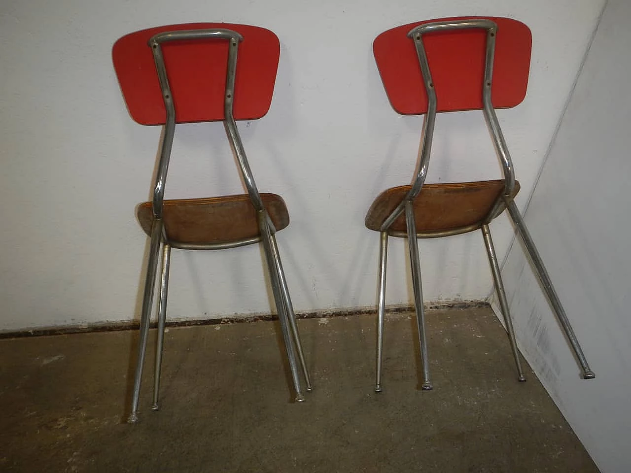 4 Chairs in red Formica, 1960s 1402796