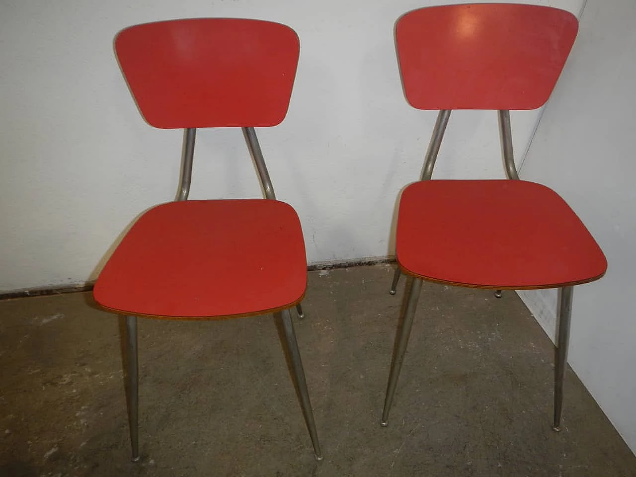 4 Chairs in red Formica, 1960s 1402798