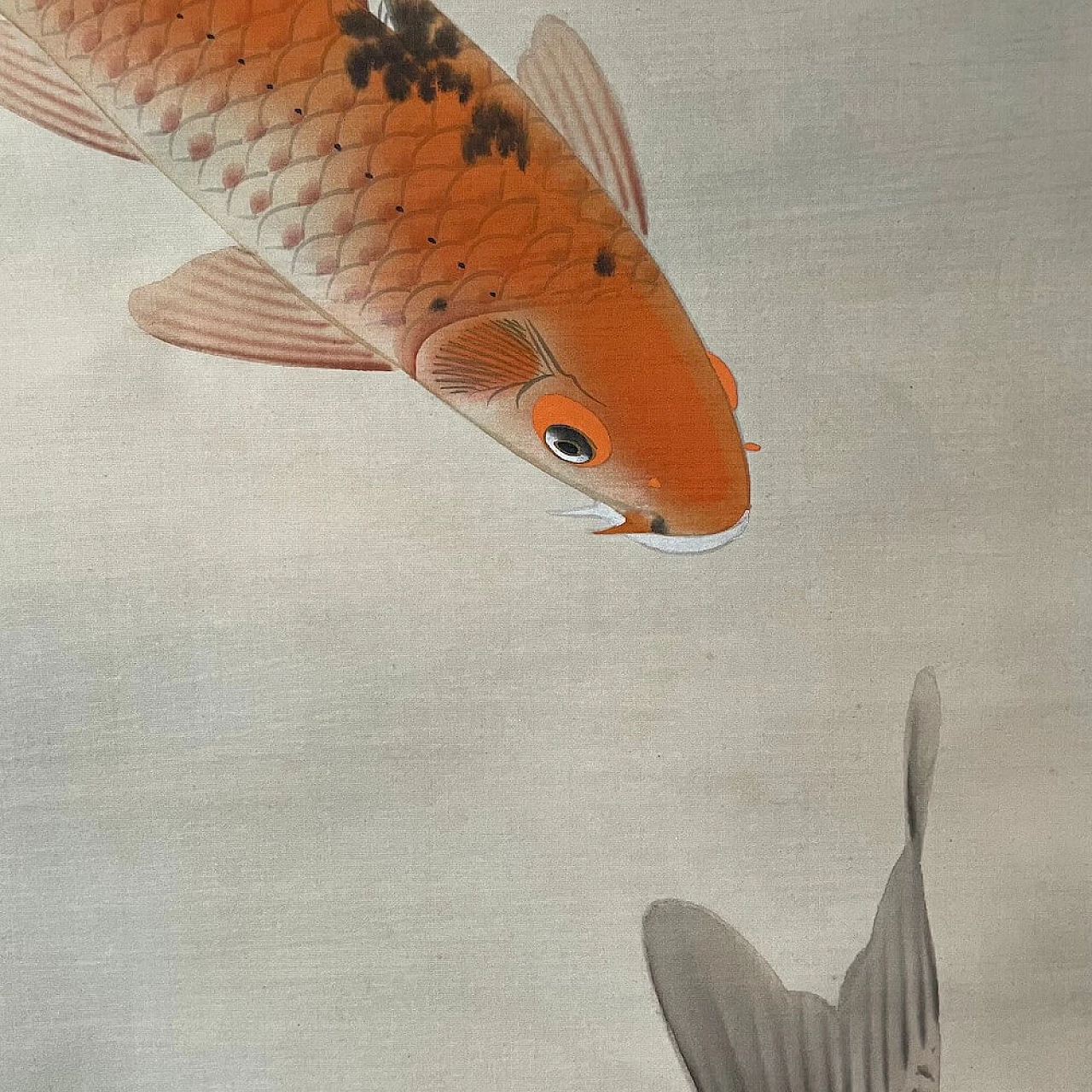 Japanese painting on silk with Koi carp, 1940s 1402963