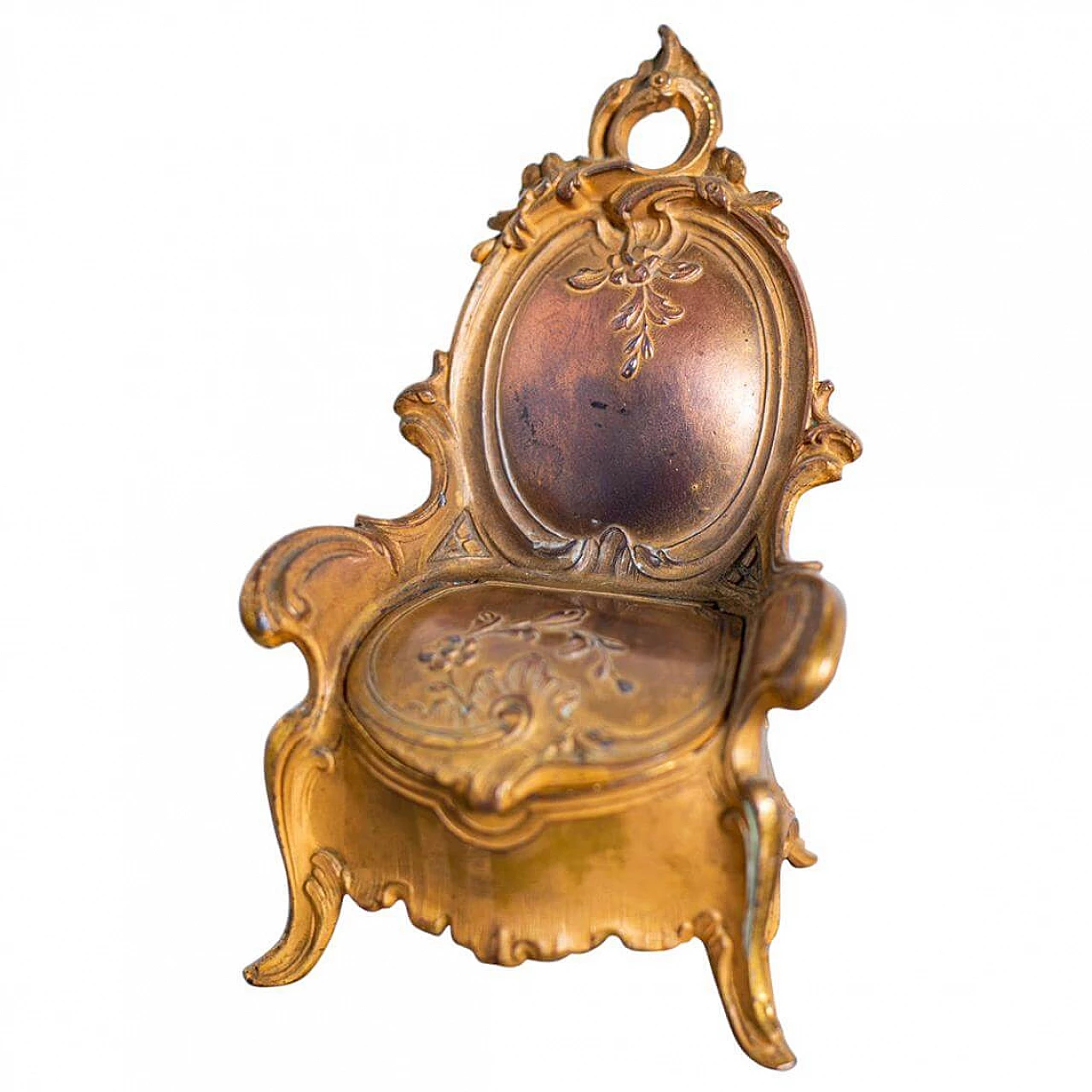 Small gilt bronze armchair-shaped jewellery box, 19th century 1403060