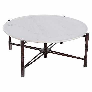 Giuseppe Scapinelli's coffee table in wood and marble, 1950s
