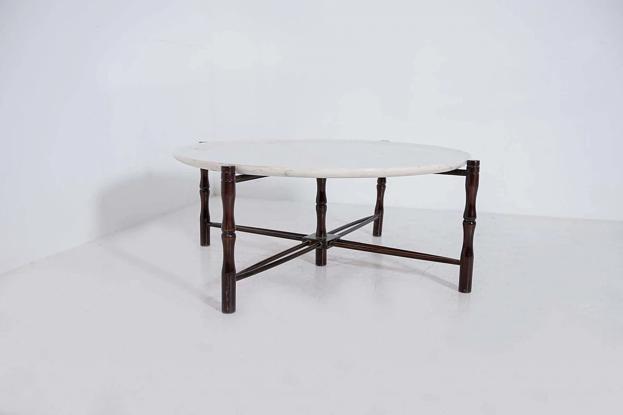 Giuseppe Scapinelli's coffee table in wood and marble, 1950s 1403147