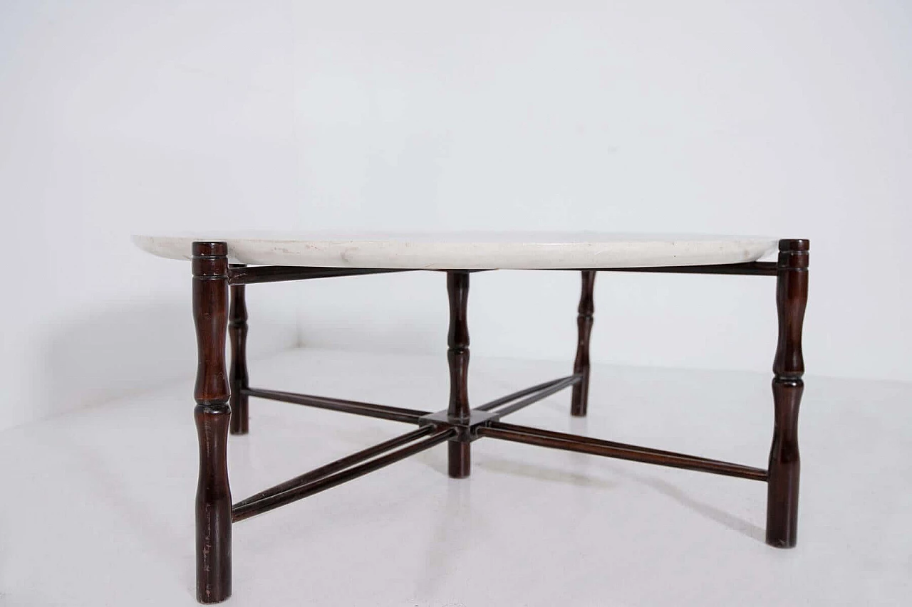 Giuseppe Scapinelli's coffee table in wood and marble, 1950s 1403149