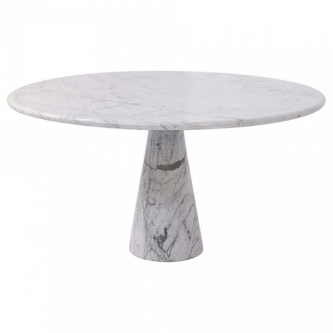 Tavolo rotondo modello M1 T70 di Mangiarotti per Skipper in marmo di Carrara 1403156