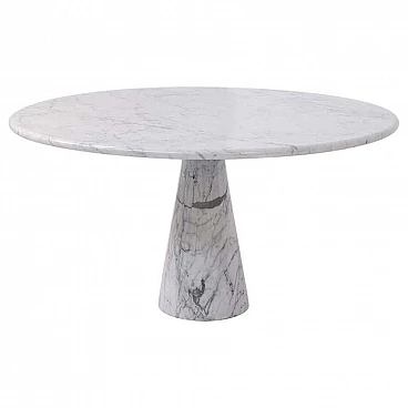 Round table model M1 T70 by Mangiarotti for Skipper in Carrara marble, 1960s