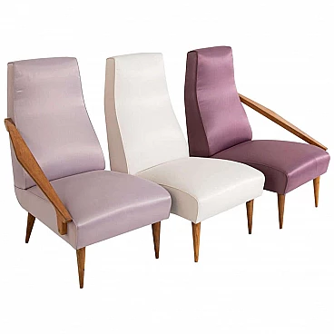 3 Armchairs attributed to Gio Ponti for Boucher & Fils, 1950s
