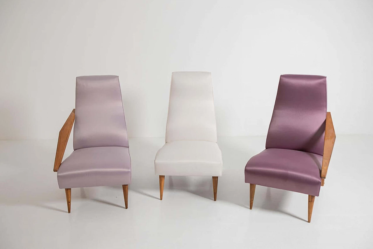 3 Armchairs attributed to Gio Ponti for Boucher & Fils, 1950s 1403331