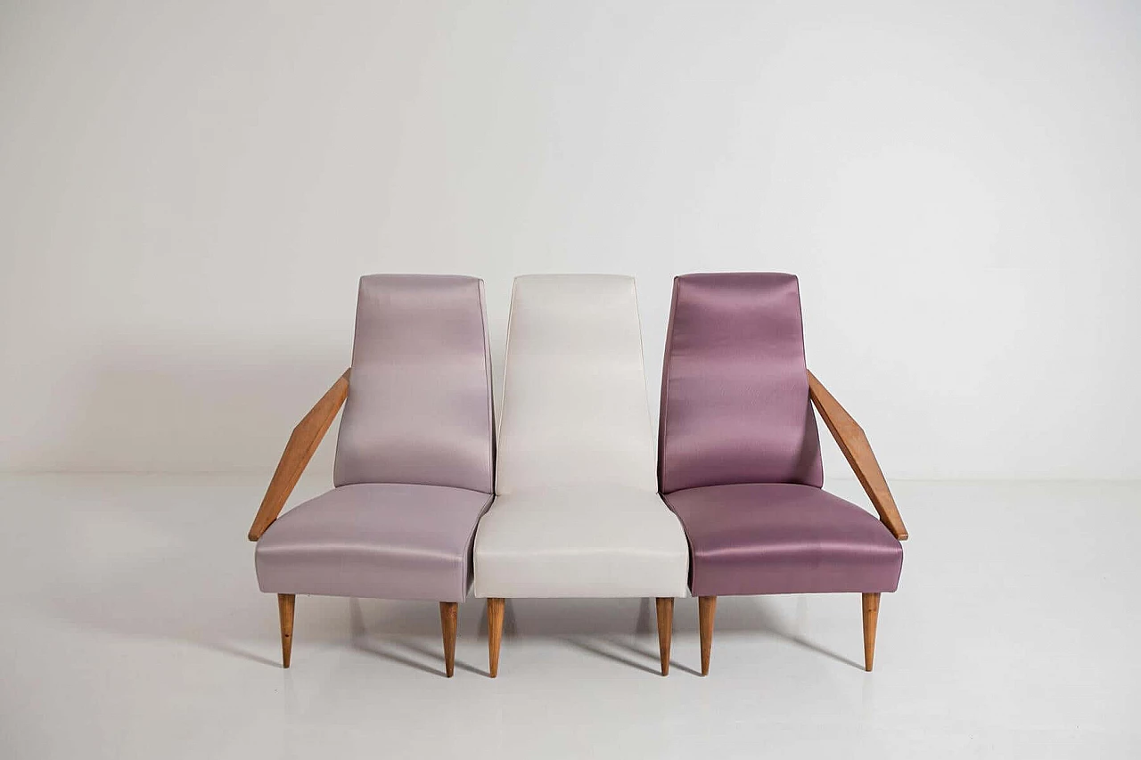 3 Armchairs attributed to Gio Ponti for Boucher & Fils, 1950s 1403332