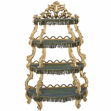 Painted wooden etagere in Venetian Baroque style, 19th century