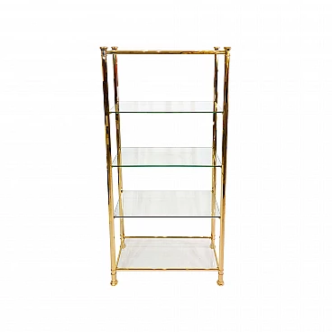 Etagère Kesterport in brass and glass, 1970s