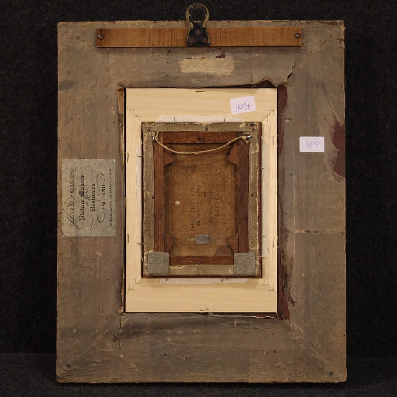 Paesaggio sul fiume, dipinto inglese olio su tela 1403863