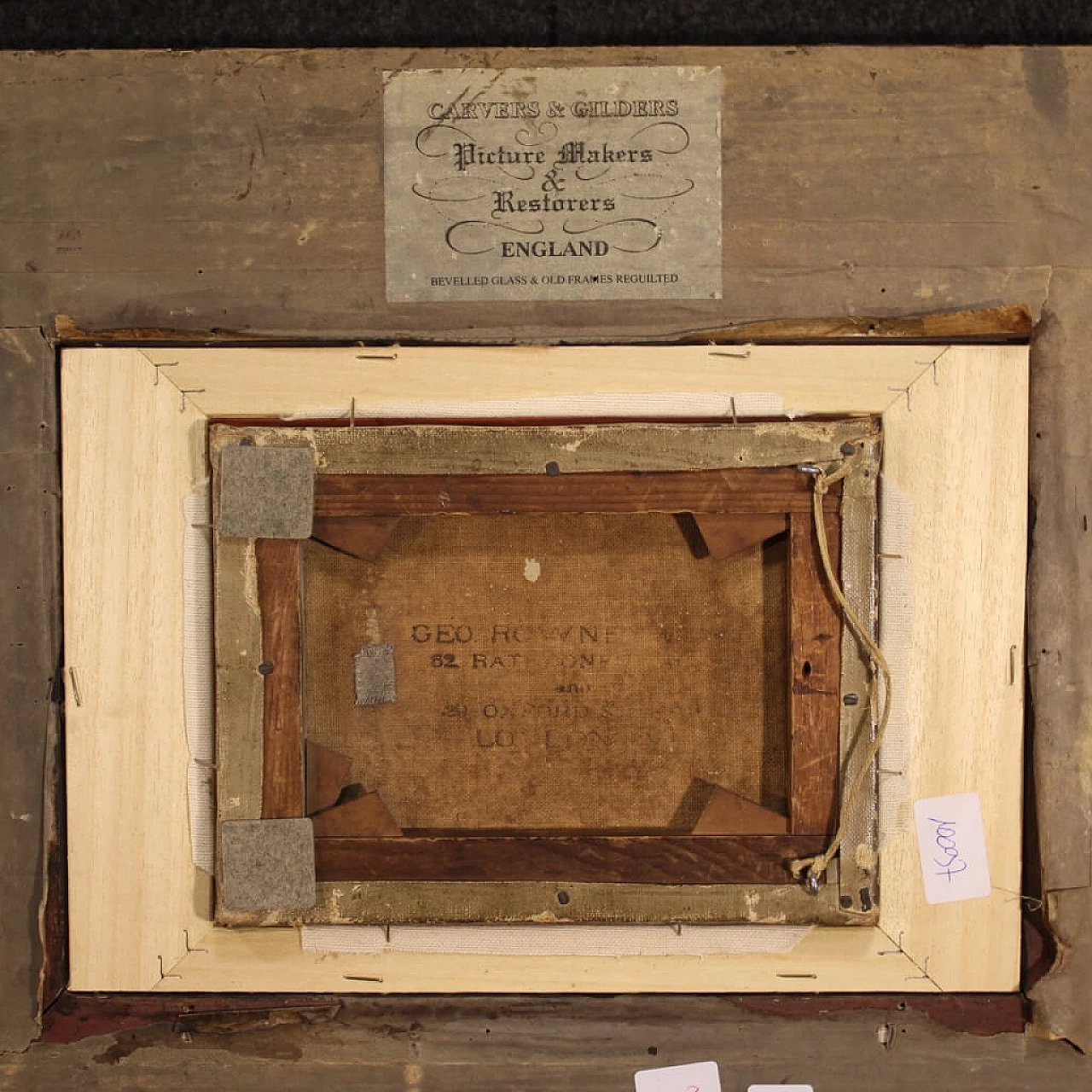 Paesaggio sul fiume, dipinto inglese olio su tela 1403864