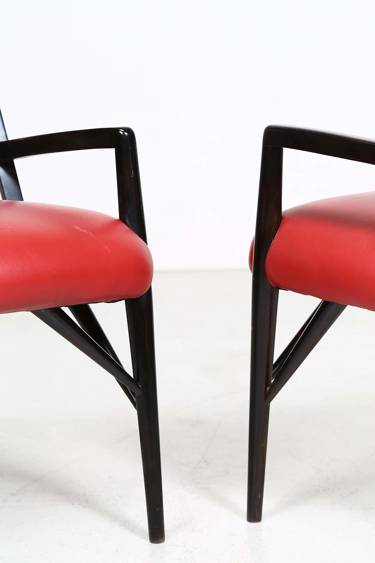 4 Chairs by Paul Laszlo in black lacquered wood, 1950s 1403951