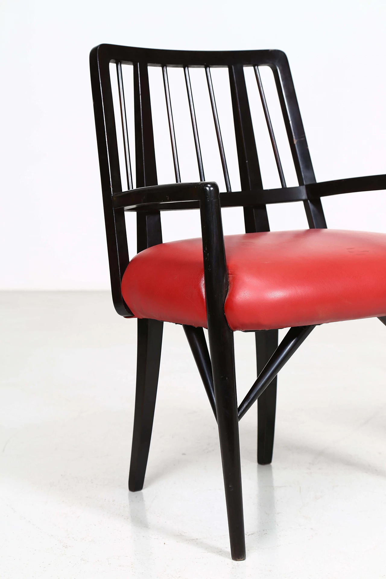 4 Chairs by Paul Laszlo in black lacquered wood, 1950s 1403952