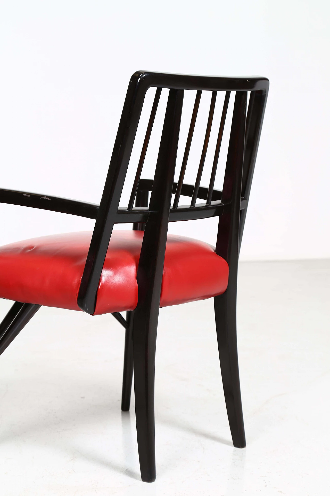 4 Chairs by Paul Laszlo in black lacquered wood, 1950s 1403960