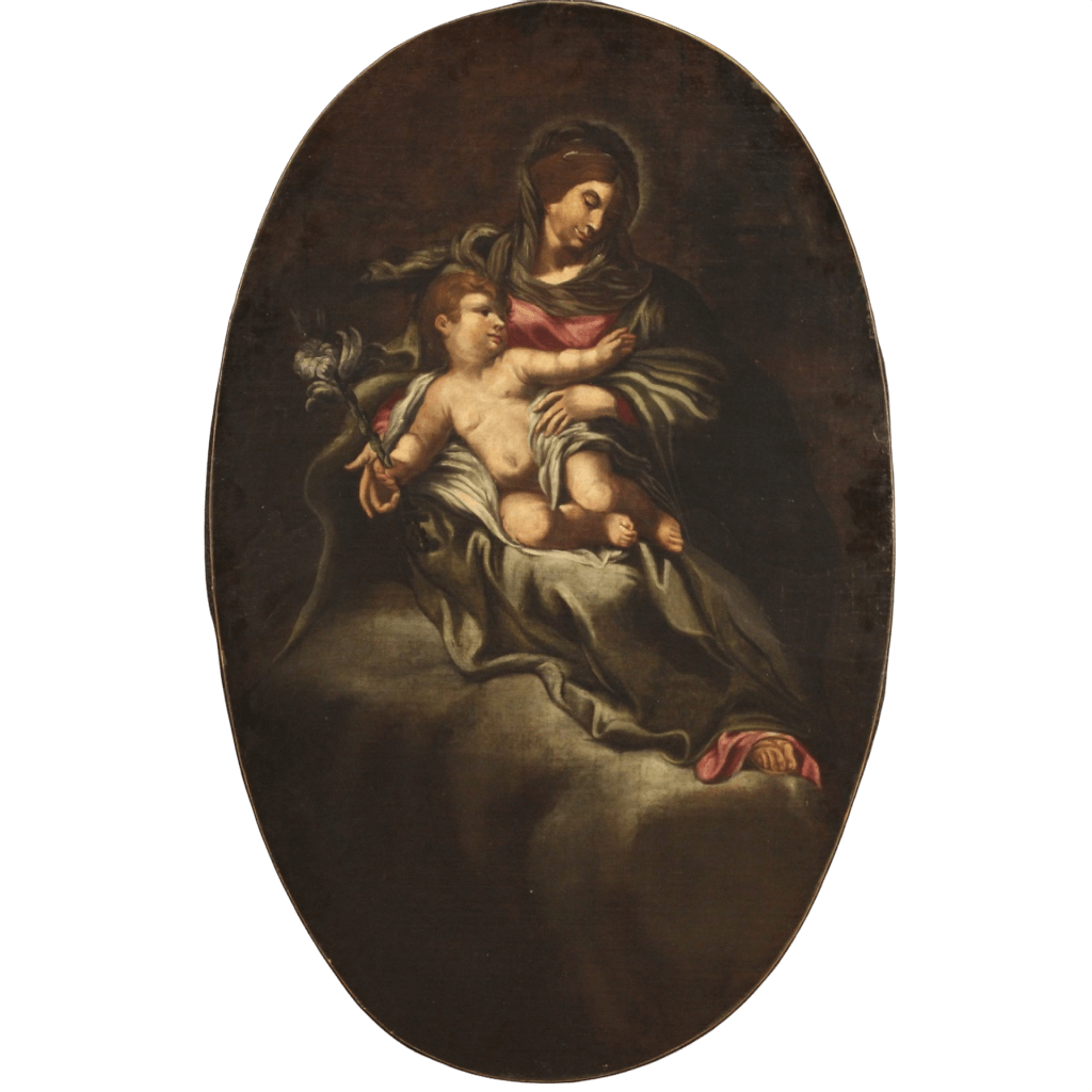 Madonna and Child, Italian oil painting, 17th century intOndo
