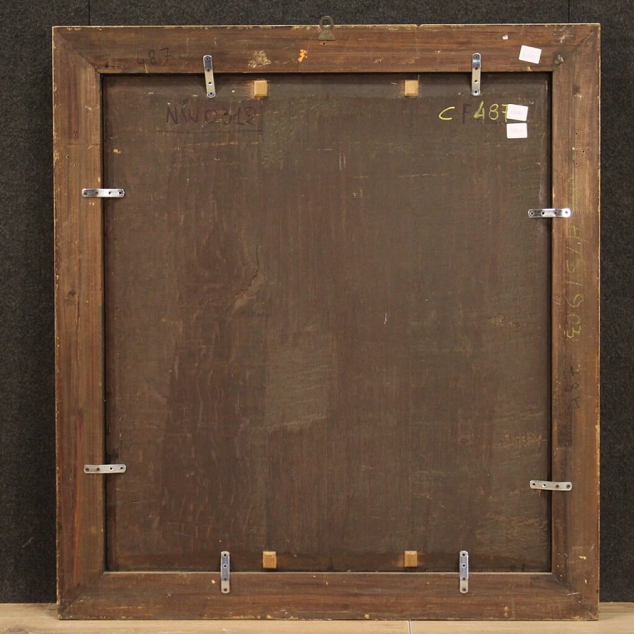 Musici e scena di caccia, dipinto fiammingo olio su tavola, '600 1404023