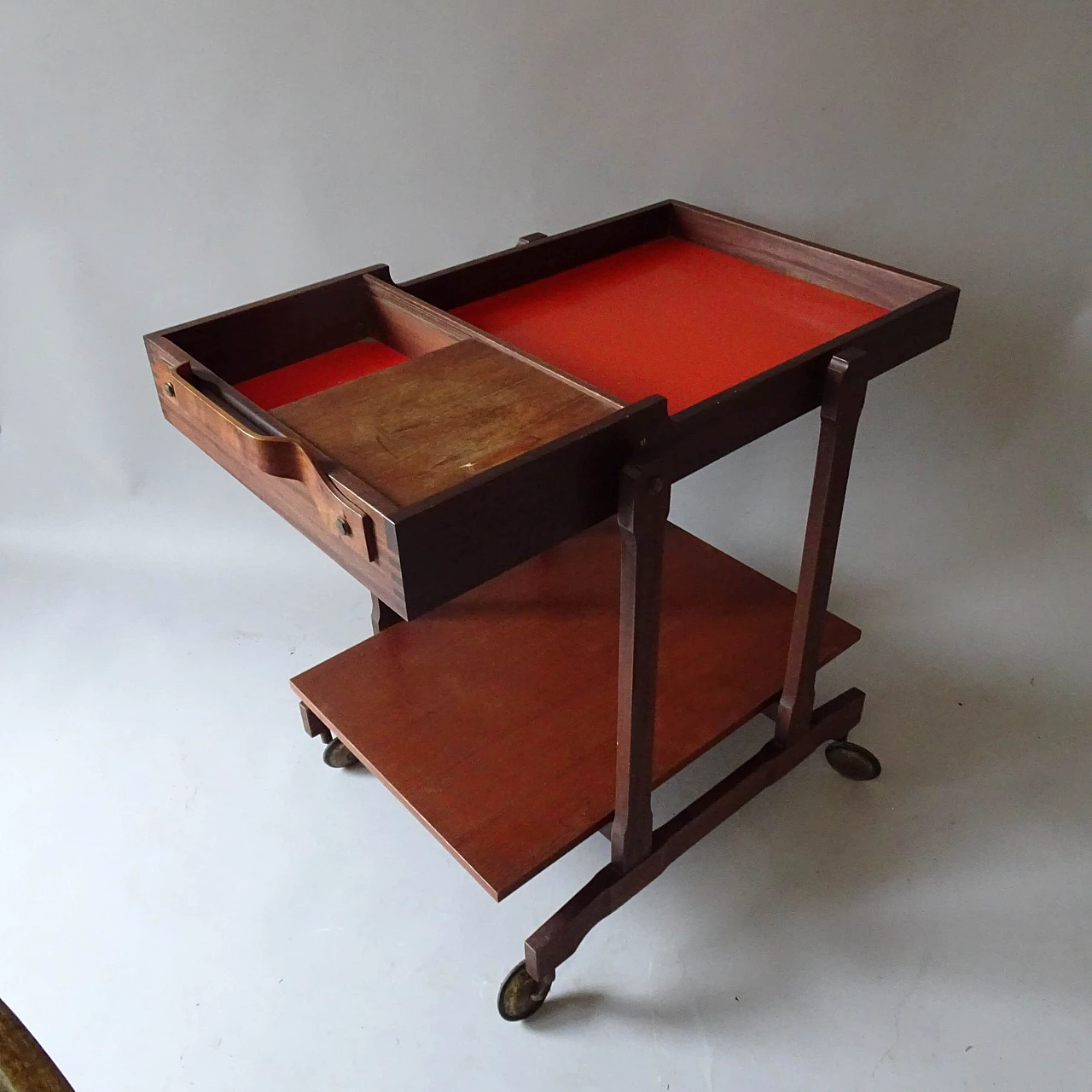 Mahogany service trolley, 1960s 1404976