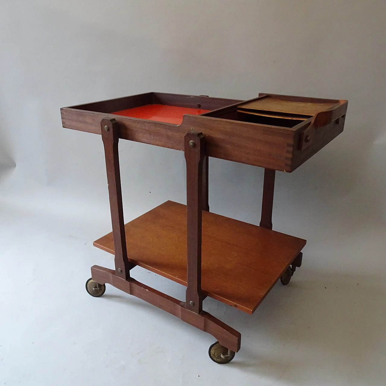 Mahogany service trolley, 1960s 1404977
