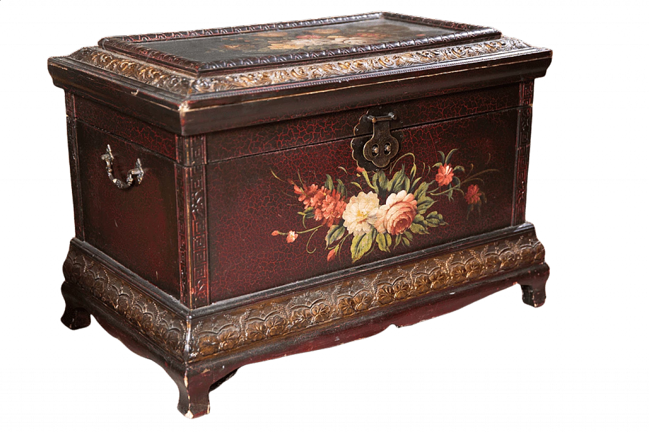 Hand-painted East European trunk, 1960s 1405157
